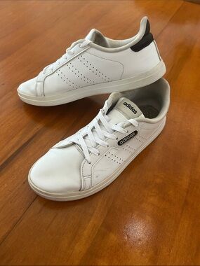 adidas White Low-Top Leather Court Shoes Womens